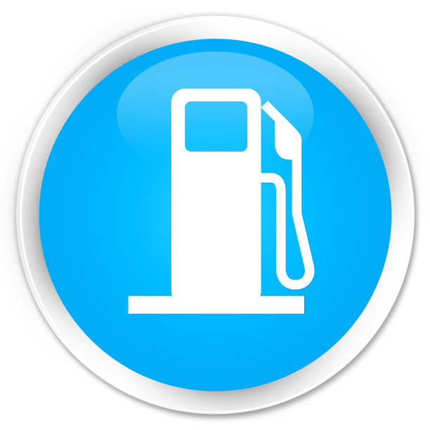 加油机图标青蓝光泽的圆形按钮图片下载