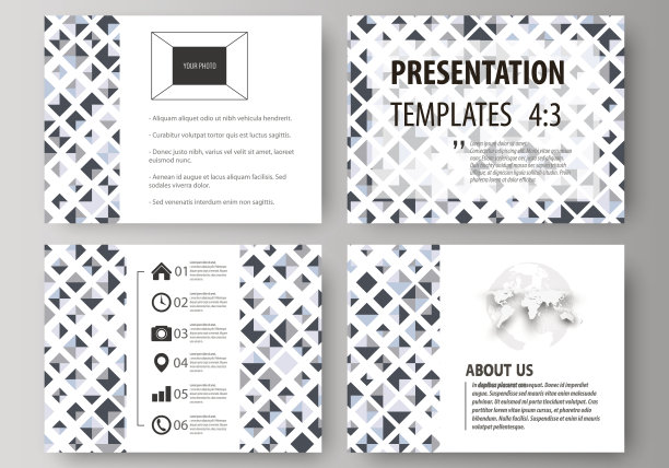 演示幻灯片的业务模板集。向量的布局图片下载