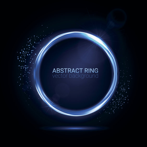 抽象的霓虹灯环。光的效果。闪亮粒子的旋风。图片下载