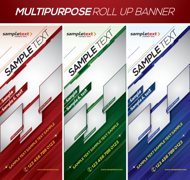 现代多功能卷起横幅图片下载