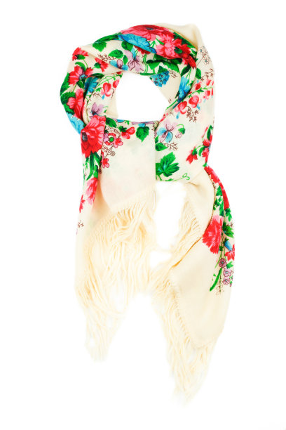 羊毛围巾孤立在白色背景。图片下载