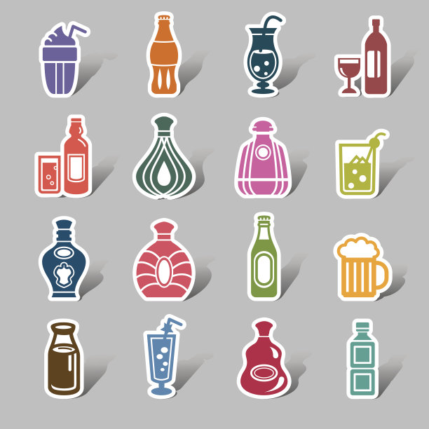 饮料颜色图标标签图片下载