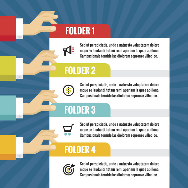 带数字块的人手-信息图表的商业概念图片下载