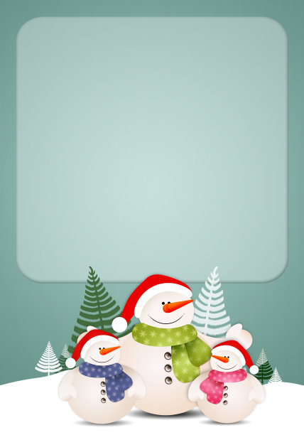 圣诞节有趣的雪人家庭图片下载