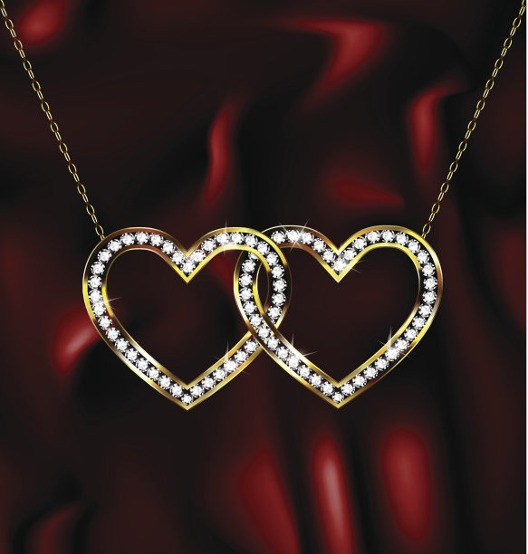 两个珠宝的心图片下载