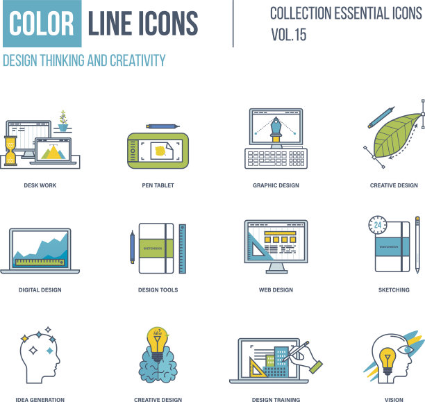 颜色细线图标设置。图片下载