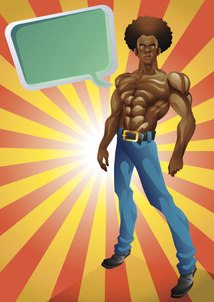 运动黑人与复古背景图片下载