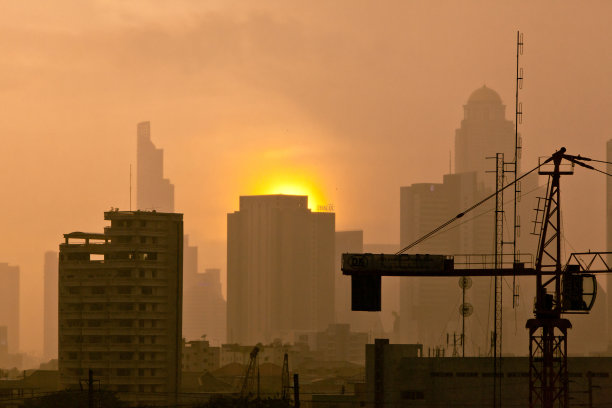 曼谷天际线日落沙顿图片下载