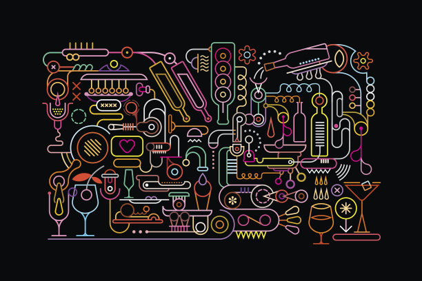 鸡尾酒调制过程素材图片