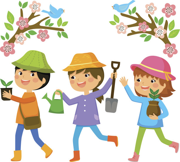 孩子们植树图片下载