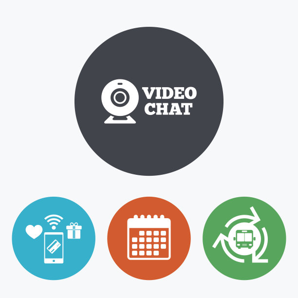 视频聊天标志图标。摄像头视频聊天。图片下载
