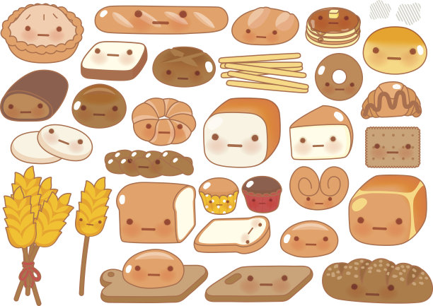 收藏可爱的婴儿烘焙食品涂鸦图标图片下载