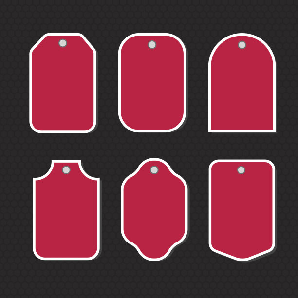 红色价格标签和礼品卡套装图片下载