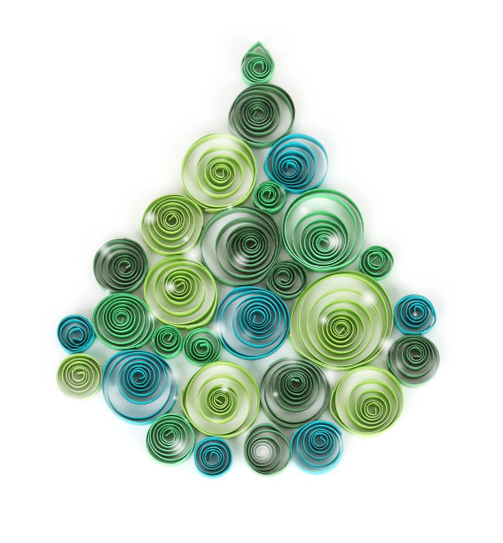 卷边纸圣诞树图片下载