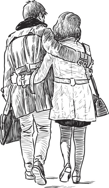 散步的恩爱夫妻图片下载