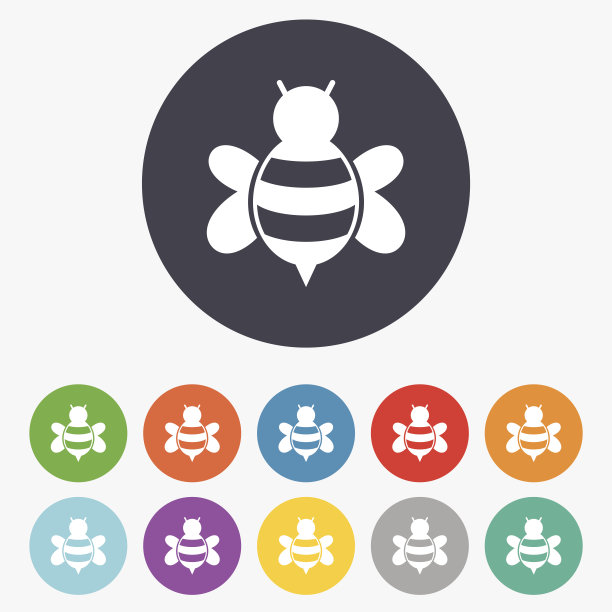 蜜蜂标志图标。蜜蜂或apis的象征。图片下载