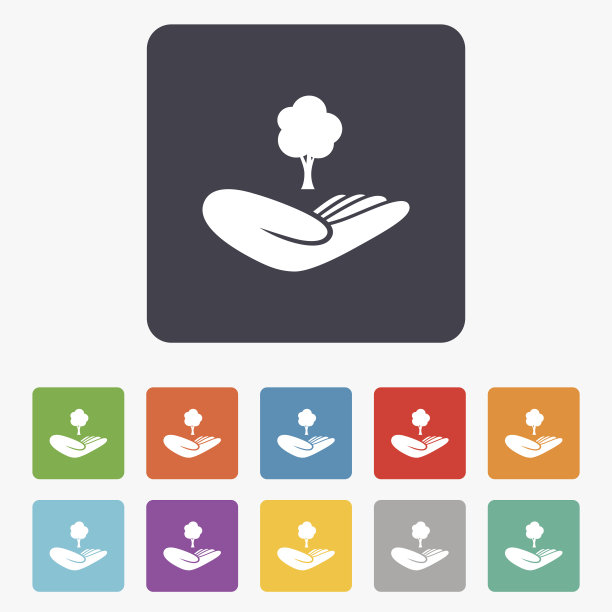 拯救森林的迹象。手握树符号图片下载