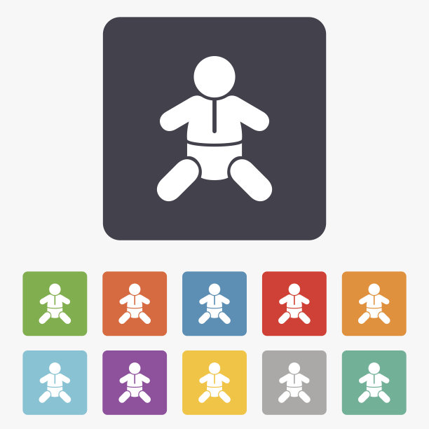 婴儿婴儿标志图标。蹒跚学步的孩子的象征。图片下载