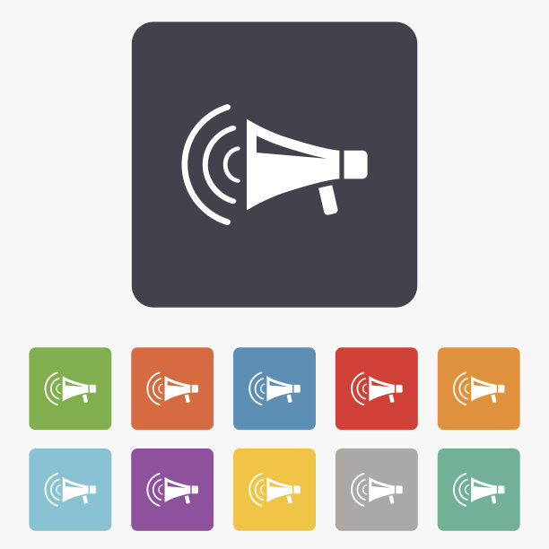 扩音器标志图标。扬声器罢工的象征。图片下载