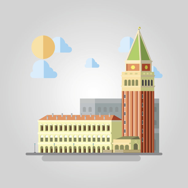 意大利建筑城市景观平面设计图片下载