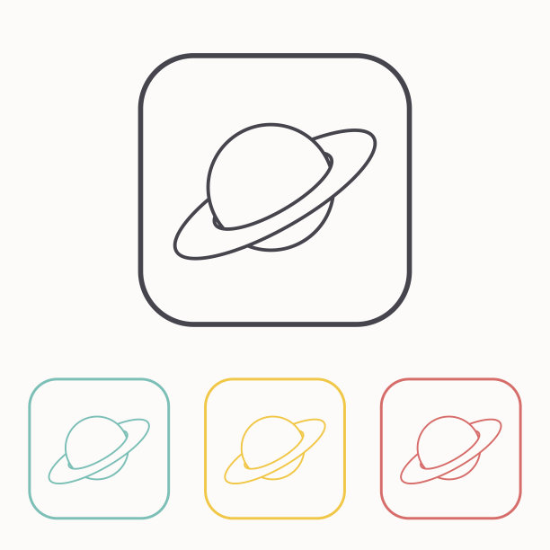 土星行星轮廓图标图片下载
