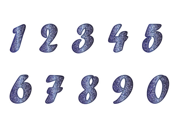 一组蓝宝石音调的数字图片下载