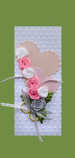 手工制作的心形婚礼卡片图片下载