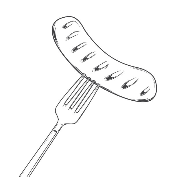 叉子烤香肠图片下载