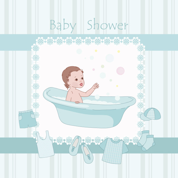 蓝色的婴儿淋浴图片下载