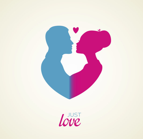 情侣接吻剪影图片下载