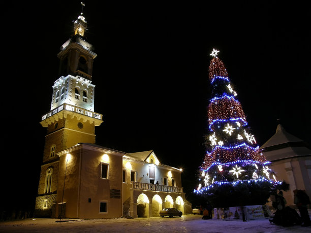 市政厅在圣诞节期间图片下载
