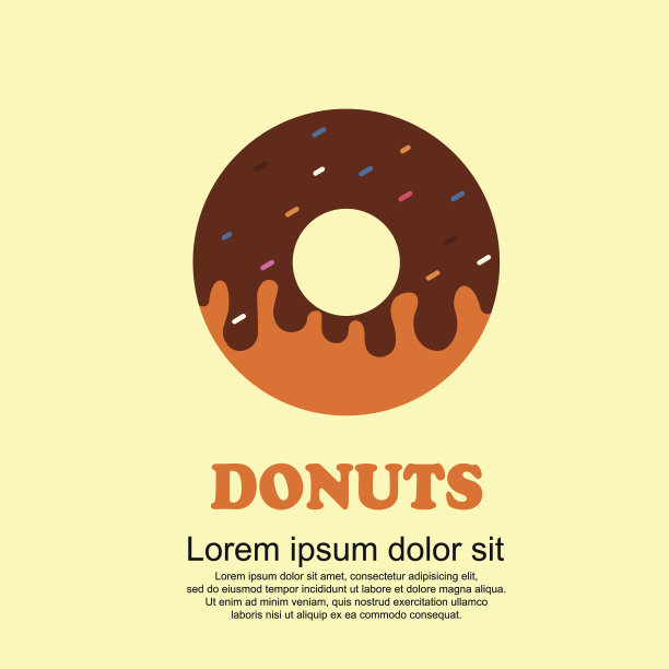 经典的食物卡通，大甜甜圈图片下载