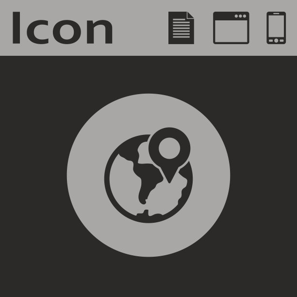 带有图钉矢量图标的地球图片下载