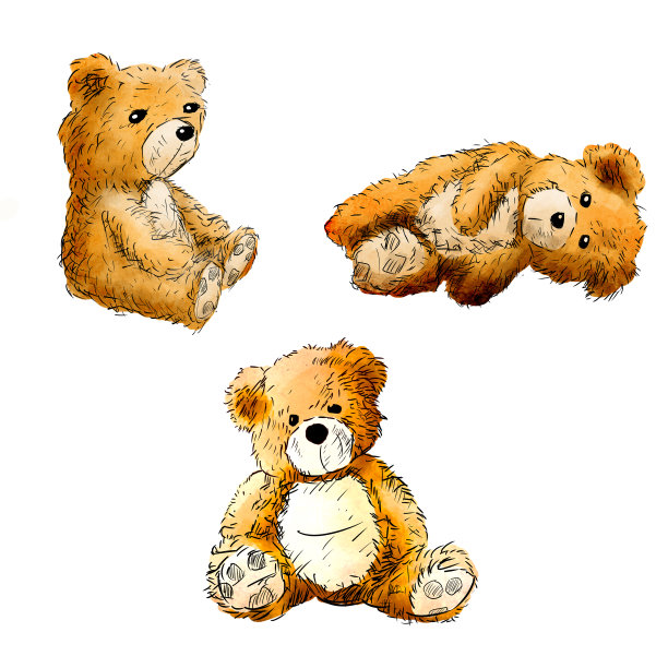 白色背景的快乐熊的插图。图片下载