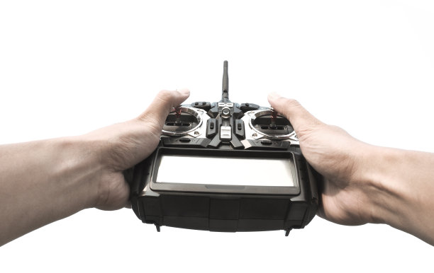 手持无线电遥控器，白色隔离图片下载