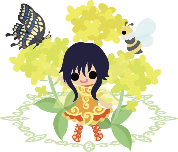 美丽的仙女和美丽的芸苔图片下载