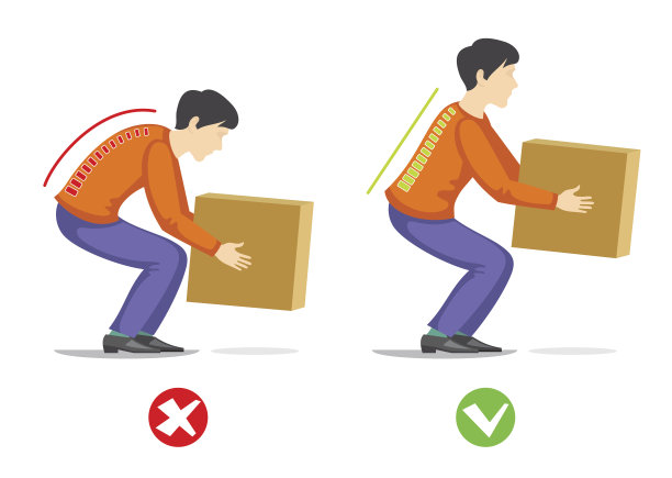 正确和错误的技术举起重物。医疗向量图片下载