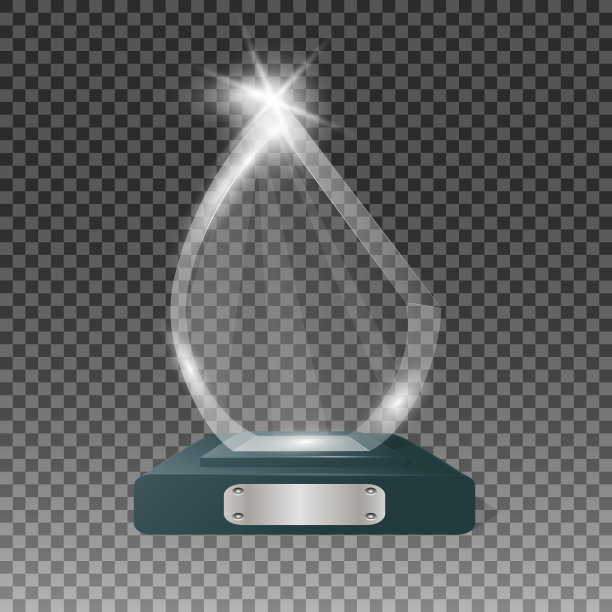 玻璃奖杯奖励矢量插图。图片下载