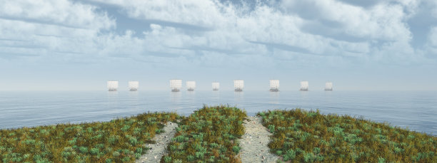 远处的海盗船图片下载