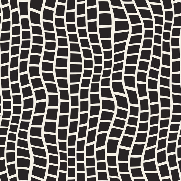 矢量无缝黑白扭曲路面模式素材图片