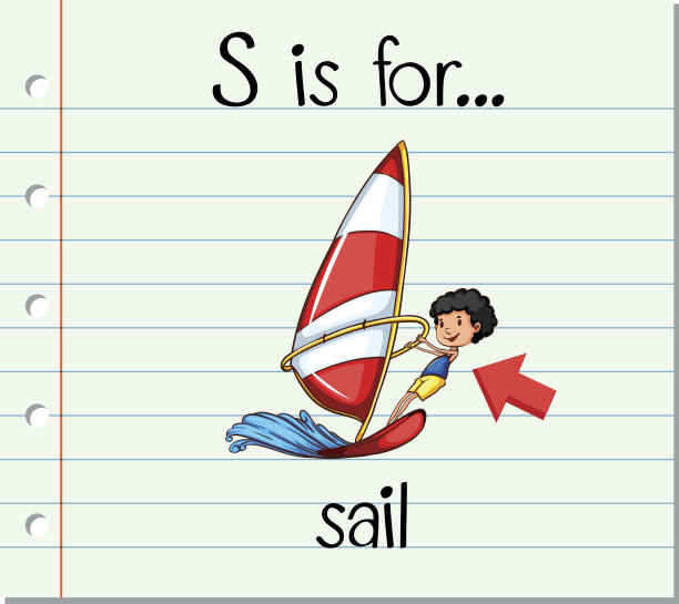 识字卡片上的字母S代表航行图片下载