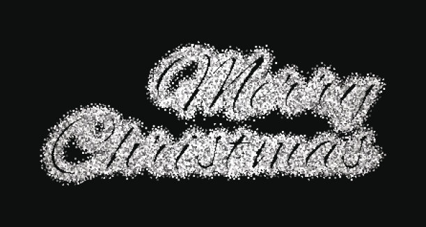 闪闪发光的银色铭文圣诞快乐图片下载
