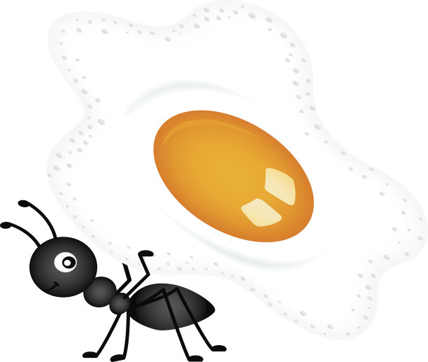 蚂蚁拿着一个煎蛋图片下载