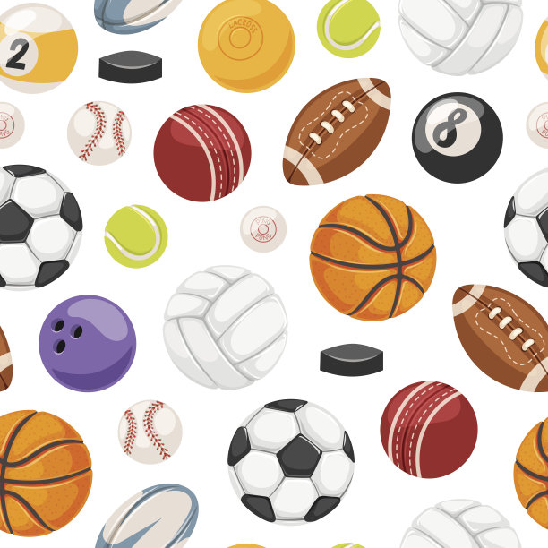 运动球无缝模式矢量。图片下载