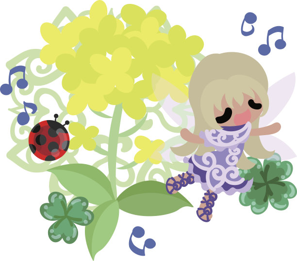可愛い妖精と綺麗な菜の花图片下载