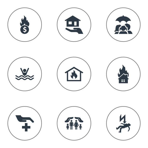 一套9个简单的保证图标。图片下载