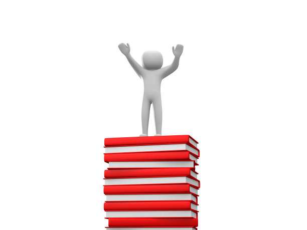 3d男人坐在一堆书上图片下载