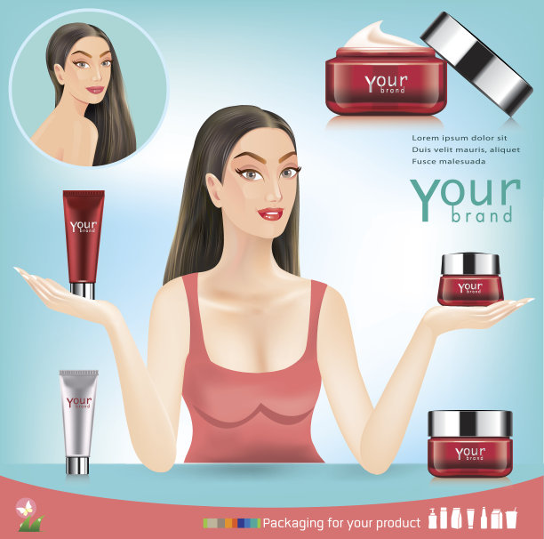 使用信息图表的面霜。保湿霜。向量图片下载
