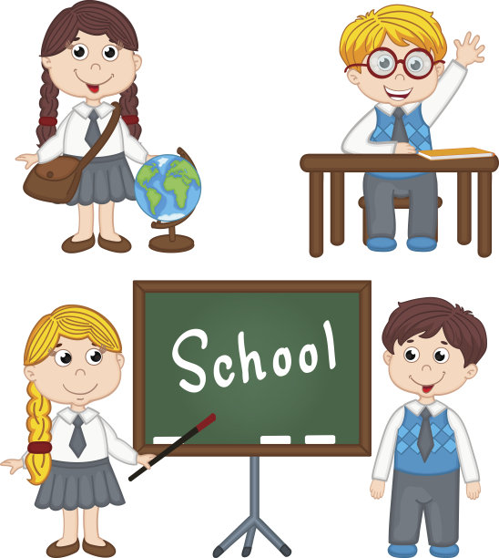 一群孤立的学童图片下载