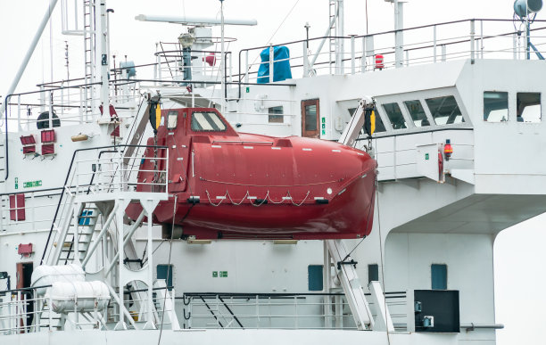 船用封闭式救生艇。图片下载